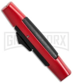 AKC Concord Red/Black OTF Automatic Knife - Satin Flat -Best Knifes Shop akc concord 007 red satin flat bottom cm large