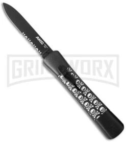 AKC Concord Jolly Roger OTF Automatic Knife - Flat Serr