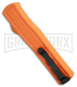 AKC F-20 Orange D/A OTF Dagger Automatic Knife - Satin Plain -Best Knifes Shop akc f 20 da otf auto black Orange aluminum Satin dagger BHQ 177350 jr side large