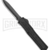 AKC F-20 Black D/A OTF Automatic Knife - Dagger Black Plain -Best Knifes Shop akc f 20 da otf auto black aluminum black dagger BHQ 177898 jr large