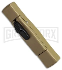 AKC Minion Concord Desert Tan OTF Automatic Knife - Satin Plain -Best Knifes Shop akc minion otf desert tan satin bottom cm large