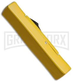 AKC Minion Concord Yellow OTF Automatic Knife - Satin Plain -Best Knifes Shop akc minion satin flat yellow BHQ 36365 dl side large