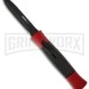 AKC 077 Concord Red/Black OTF Automatic Knife - Dagger Black Plain -Best Knifes Shop akc oft red black double edge plain large
