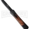 AKC Concord Briar Wood OTF Automatic Knife - Dagger Black Plain 1 AKC Concord Briar Wood OTF Automatic Knife - Dagger Black Plain -Best Knifes Shop akc otf concord 4 large