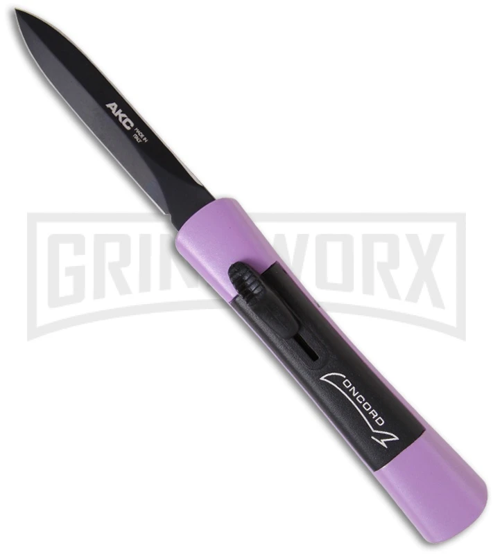 AKC Concord Purple/Black OTF Automatic Knife - Dagger Black Plain 3 AKC Concord Purple/Black OTF Automatic Knife - Dagger Black Plain