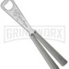 BB Barfly Grey Bottle Opener Butterly Trainer - Satin -Best Knifes Shop bbbarfly butterfly bottle opener grey large