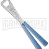 BB Barfly Light Blue Bottle Opener Butterly Trainer - Satin -Best Knifes Shop bbbarfly butterfly bottle opener light blue large