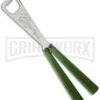 BB Barfly Bottle Opener Green Balisong Trainer Butterfly - Satin -Best Knifes Shop bbbarfly green bottle opener large