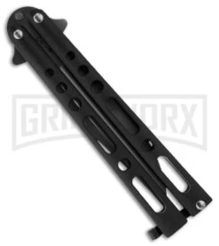 Bear & Son Knives Large 117 Balisong Butterfly Knife - Satin Plain -Best Knifes Shop bear and son butterfly 117b side large