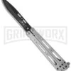 Bear OPS Bear Song IV Silver Balisong Butterfly Knife - Black Plain -Best Knifes Shop bear ops b 400 b cm large
