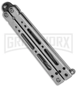 Bear OPS Bear Song IV Balisong Butterfly Knife - Damascus Plain -Best Knifes Shop bear ops b 400 ld 36003 side cm large