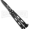 Bear OPS Small Bear-Song IV Black Butterfly Knife - Black Plain -Best Knifes Shop bear ops b 450 aibl b cm large