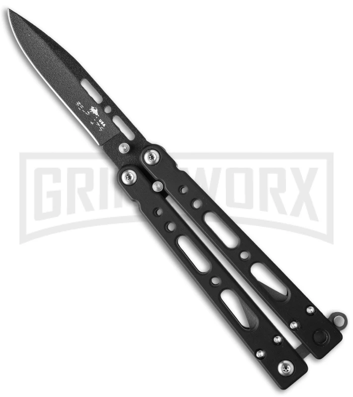 Bear OPS Small Bear-Song IV Black Butterfly Knife - Black Plain 3 Bear OPS Small Bear-Song IV Black Butterfly Knife - Black Plain