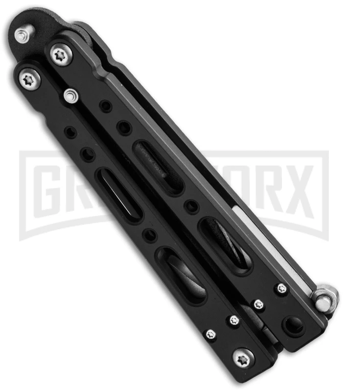 Bear OPS Small Bear-Song IV Black Butterfly Knife - Black Plain 4 Bear OPS Small Bear-Song IV Black Butterfly Knife - Black Plain - Image 2