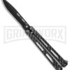 Bear OPS Bear Song IV Sim Carbon Fiber Balisong Butterfly Knife - Black Plain 1 Bear OPS Bear Song IV Sim Carbon Fiber Balisong Butterfly Knife - Black Plain -Best Knifes Shop bear ops black cf b 400 aicf b BHQ 36604 dl jr large