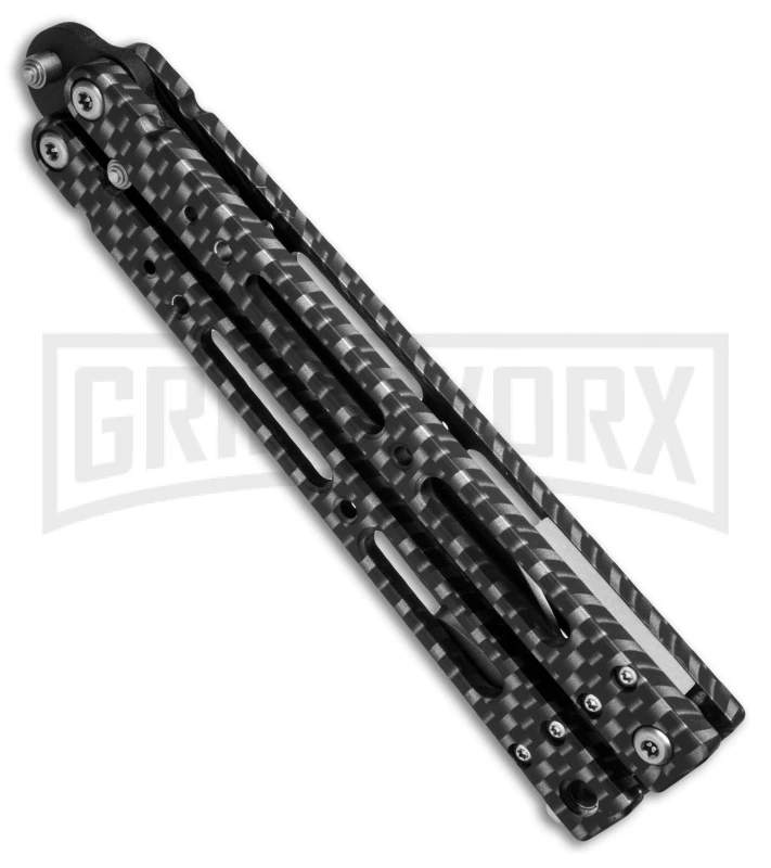 Bear OPS Bear Song IV Sim Carbon Fiber Balisong Butterfly Knife - Black Plain 5 Bear OPS Bear Song IV Sim Carbon Fiber Balisong Butterfly Knife - Black Plain - Image 3