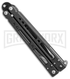 Bear OPS Bear Song IV Carbon Fiber Balisong Butterfly Knife - Black Plain 7 Bear OPS Bear Song IV Carbon Fiber Balisong Butterfly Knife - Black Plain -Best Knifes Shop bear ops song IV cf black B 400 CF B BHQ 50069 er side large