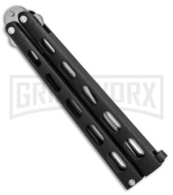 Bear & Son 114 & 114TR Black Butterfly Knife 2-Pack -Best Knifes Shop bear son 2 pack butterfly special black 114 114TR BHQ 50066 er knife side large