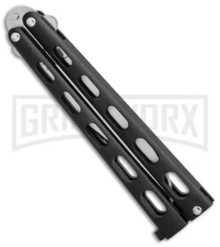 Bear & Son 114 & 114TR Black Butterfly Knife 2-Pack -Best Knifes Shop bear son 2 pack butterfly special black 114 114TR BHQ 50066 er knife spine large