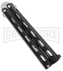 Bear & Son 114 & 114TR Black Butterfly Knife 2-Pack -Best Knifes Shop bear son 2 pack butterfly special black 114 114TR BHQ 50066 er trainer side large
