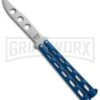 Bear And Son Knives 114 Blue Balisong Trainer Butterfly Knife - Satin Plain 1 Bear And Son Knives 114 Blue Balisong Trainer Butterfly Knife - Satin Plain -Best Knifes Shop bearson 5in blue trainer 114bltr BHQ 36773 dl large