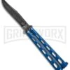 Bear And Son Knives Blue Balisong Butterfly Knife - Damascus Plain 1 Bear And Son Knives Blue Balisong Butterfly Knife - Damascus Plain -Best Knifes Shop bearson 5in damascus 114bld BHQ 36772 dl large