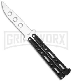 Benchmark Black Balisong Trainer Butterfly Knife - Satin Plain