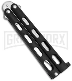 Benchmark Small Silver Speckle Balisong Butterfly Knife - Satin Plain 5 Benchmark Small Silver Speckle Balisong Butterfly Knife - Satin Plain -Best Knifes Shop benchmark bm007 back large