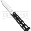 Benchmark BM007 Small Black Balisong Butterfly Knife - Satin Plain -Best Knifes Shop benchmark bm007 large