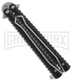 Tacit Pocket Butterfly Flipper Knife W/ ABS Holder (4" Bead Blast Plain) -Best Knifes Shop bladeplay butterfly gbs46 side large