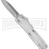 Firecracker Mini Silver D/A OTF Automatic Knife - Bead Blast Plain -Best Knifes Shop bladeplay otf t279933 3 cm large