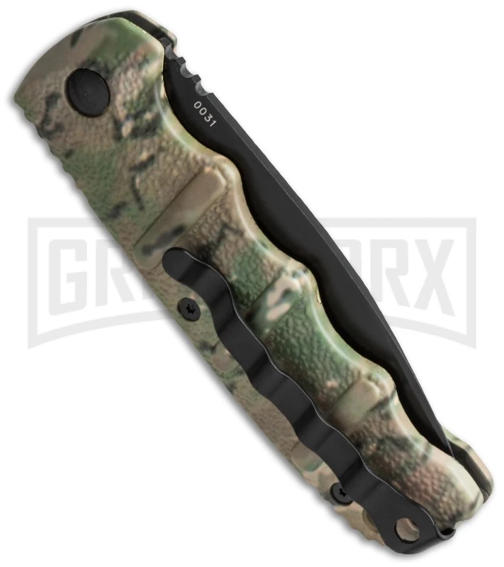 Boker Kalashnikov Green Camo Automatic Knife - Black Plain 4 Boker Kalashnikov Green Camo Automatic Knife - Black Plain - Image 2