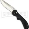 Top-Tech Black Automatic Knife - Satin Serr -Best Knifes Shop bp automatic top tech large