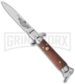 9" Medteh Russian Stiletto Automatic Knife - Satin Plain