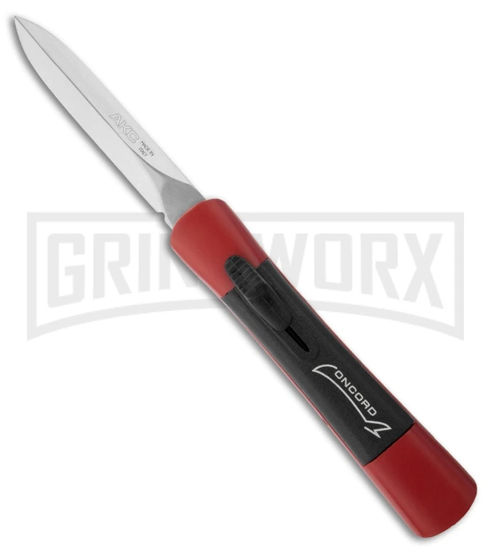 AKC Concord Red/Black OTF Automatic Knife - Dagger Satin Plain 3 AKC Concord Red/Black OTF Automatic Knife - Dagger Satin Plain