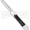 AKC Concord White/Black OTF Automatic Knife - Dagger Satin Plain 2 AKC Concord White/Black OTF Automatic Knife - Dagger Satin Plain -Best Knifes Shop concord white w black insert satin otf large