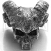 Magallona Pewter Demon Skull Lanyard Bead -Best Knifes Shop demon skull bead cm large