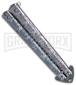 Chalkhill Balisong Black Butterfly Knife - Spear Point Pattern Finished 7 Chalkhill Balisong Black Butterfly Knife - Spear Point Pattern Finished -Best Knifes Shop green white painted balisong butterfly knife GX 37634 td spine large