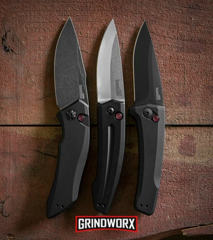 Kershaw Launch 2 Black Aluminum Automatic Knife - Stonewash Plain 5 Kershaw Launch 2 Black Aluminum Automatic Knife - Stonewash Plain - Image 3