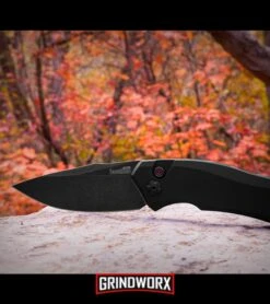 Kershaw Launch 1 Black Aluminum Automatic Knife - Blackwash Plain -Best Knifes Shop kershaw launch 1 blackwash BHQ 27374 fall leaves dl large