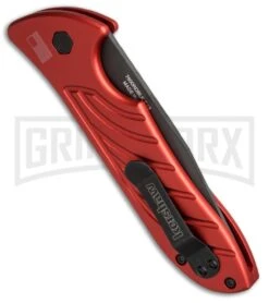 Kershaw Emerson Launch 5 Red Automatic Knife - Black Plain -Best Knifes Shop kershaw launch 5 red 7600rdblk BHQ 49079 dl side large