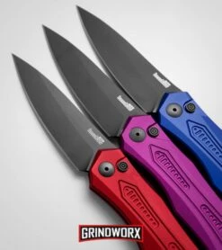 Kershaw Launch 6 Blue Automatic Knife - Black Plain -Best Knifes Shop kershaw launch 6 purple blue red dl vertical confetti large