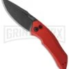 Kershaw Launch 1 Red Aluminum Automatic Knife - Blackwash Plain -Best Knifes Shop kershaw launch auto 1 blackwash red cm large