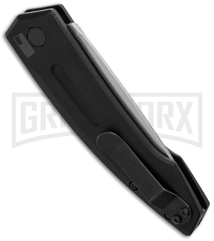 Kershaw Launch 2 Black Aluminum Automatic Knife - Stonewash Plain 4 Kershaw Launch 2 Black Aluminum Automatic Knife - Stonewash Plain - Image 2
