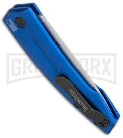 Kershaw Launch 2 Blue Aluminum Automatic Knife - Stonewash Plain -Best Knifes Shop kershaw launch auto 2 sw 7200blusw side cm large