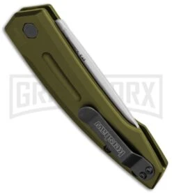 Kershaw Launch 2 OD Green Aluminum Automatic Knife - Stonewash Plain -Best Knifes Shop kershaw launch auto 2 sw 7200swol cm bhq 32693 jr side 1 large