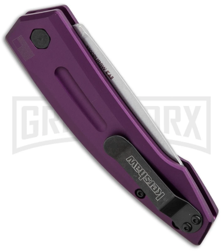 Kershaw Launch 2 Purple Aluminum Automatic Knife - Stonewash Plain 5 Kershaw Launch 2 Purple Aluminum Automatic Knife - Stonewash Plain - Image 3