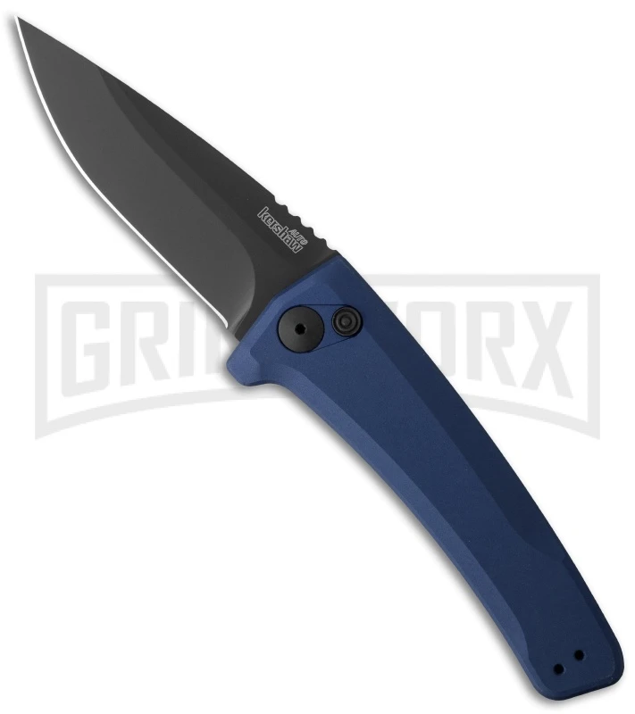 Kershaw Launch 3 Blue Automatic Knife - Black Plain 3 Kershaw Launch 3 Blue Automatic Knife - Black Plain