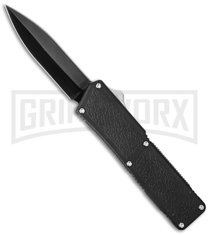 Lightning Black D/A OTF Automatic Knife - Black Dagger Plain 3 Lightning Black D/A OTF Automatic Knife - Black Dagger Plain