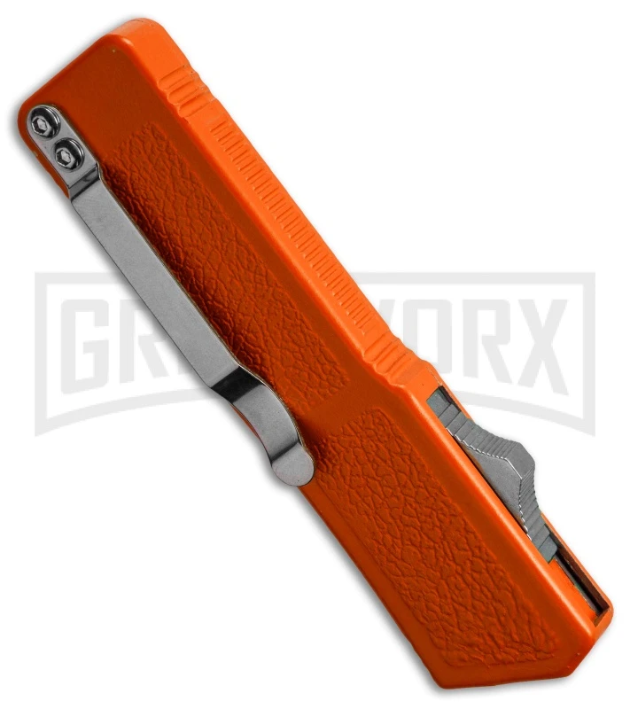 Lightning Orange D/A OTF Automatic Knife - Black Dagger Serr 5 Lightning Orange D/A OTF Automatic Knife - Black Dagger Serr - Image 3
